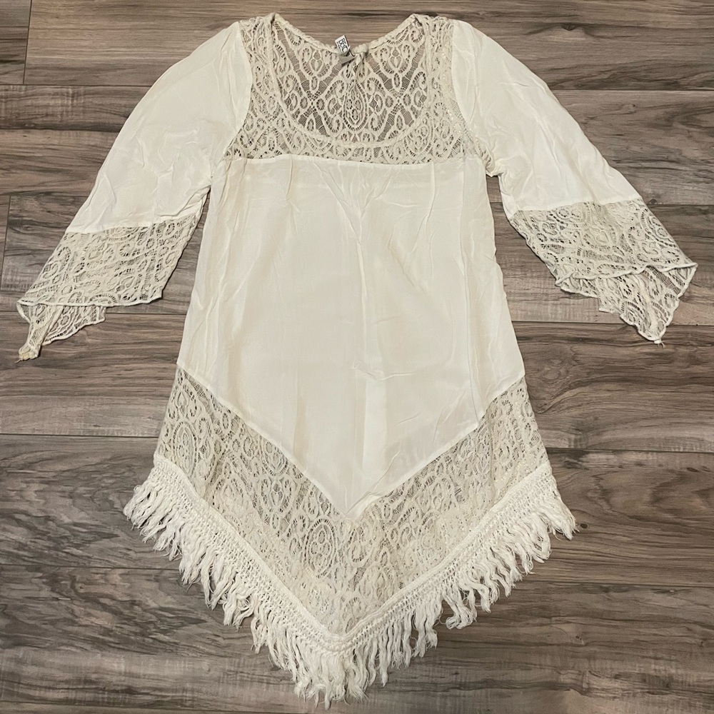 BECCA Lace Fringe Swim Coverup